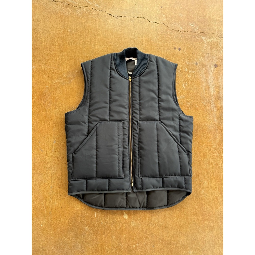 VTG 80s Walls Blizzard Pruf Insulated Puffer Vest Work Utility Black Large Tall